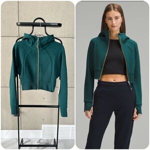 Lululemon Scuba Full-Zip Cropped Hoodie/ Storm Teal